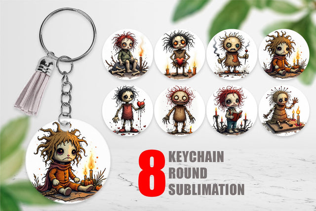 Keychain Grumpy Voodoo Doll Sublimation artnoy 