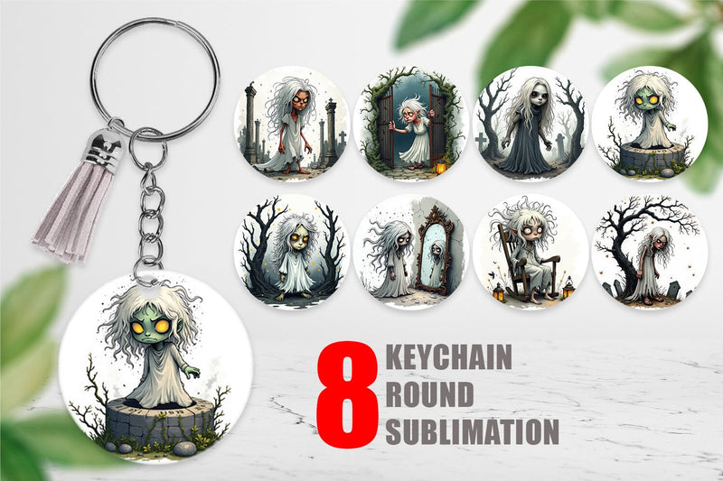 Keychain Grumpy White Lady Sublimation artnoy 