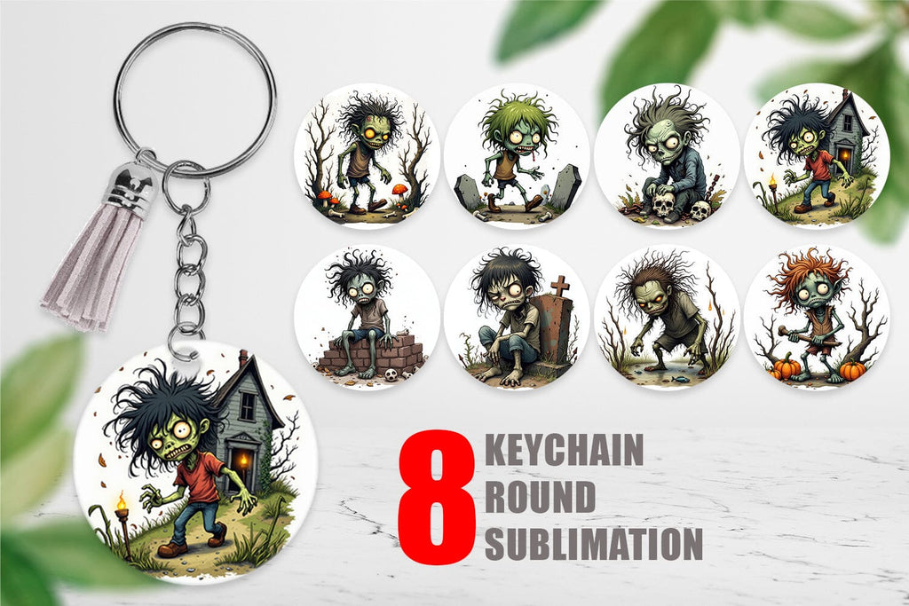 Keychain Grumpy Zombie - So Fontsy