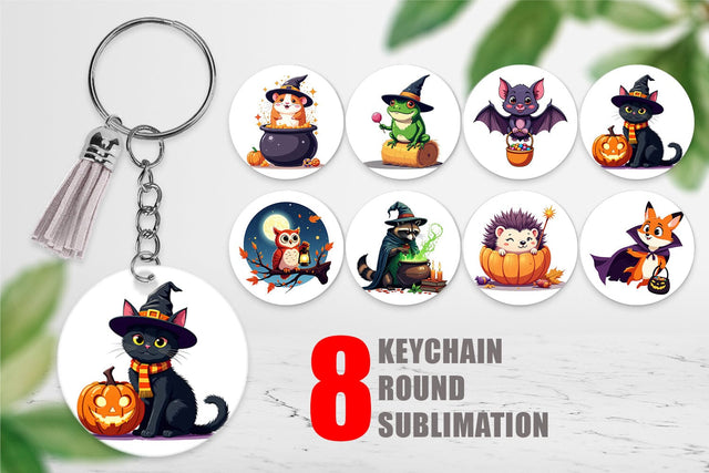 Keychain Halloween Animals Sublimation artnoy 