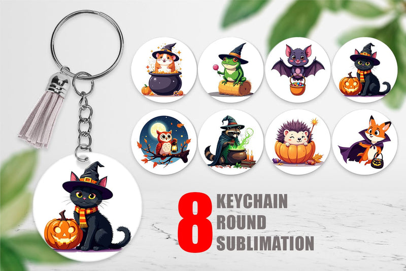 Keychain Halloween Animals Sublimation artnoy 