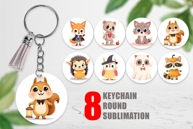 Keychain Halloween Animals Sublimation artnoy 