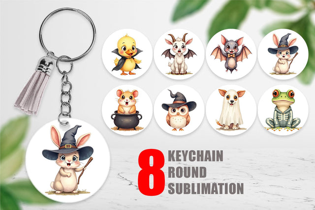 Keychain Halloween Animals Sublimation artnoy 