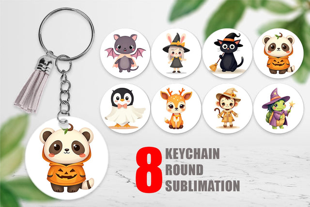 Keychain Halloween Animals Sublimation artnoy 