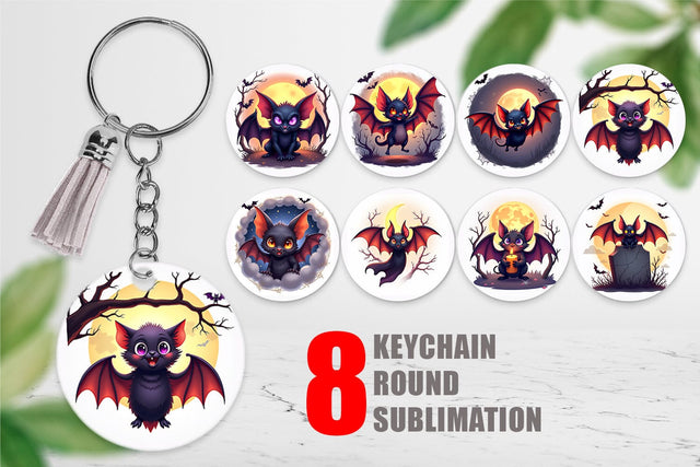 Keychain Halloween Bat Flutter Sublimation artnoy 