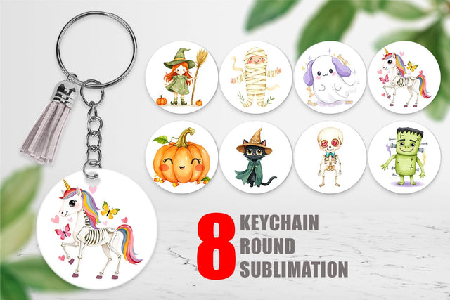 Keychain Halloween Characters Sublimation artnoy 