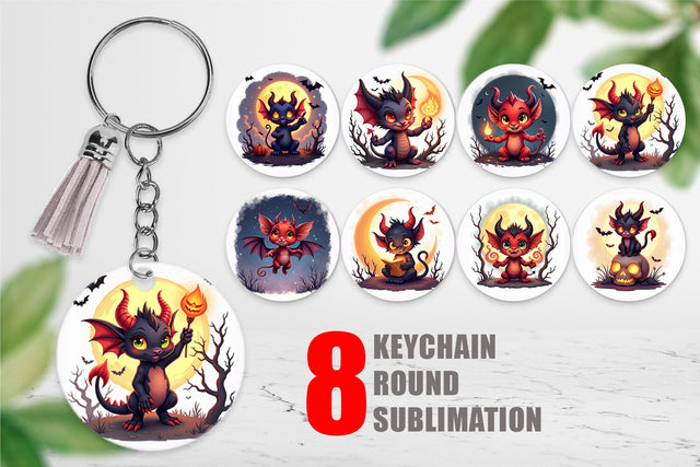 Keychain Halloween Demon Spark Sublimation artnoy 