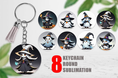 Keychain Halloween Ghost Sublimation artnoy 