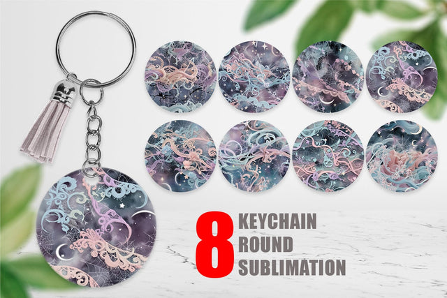 Keychain Halloween Goth Pattern Sublimation artnoy 