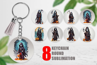 Keychain Halloween Grim Reaper Sublimation artnoy 