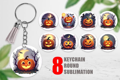 Keychain Halloween Jack Lantern Sublimation artnoy 