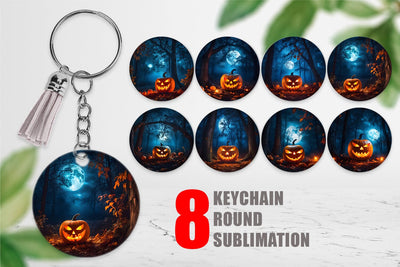 Keychain Halloween Jack-O-Lantern Sublimation artnoy 