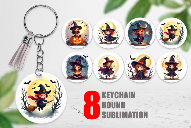 Keychain Halloween Little Witch Sublimation artnoy 