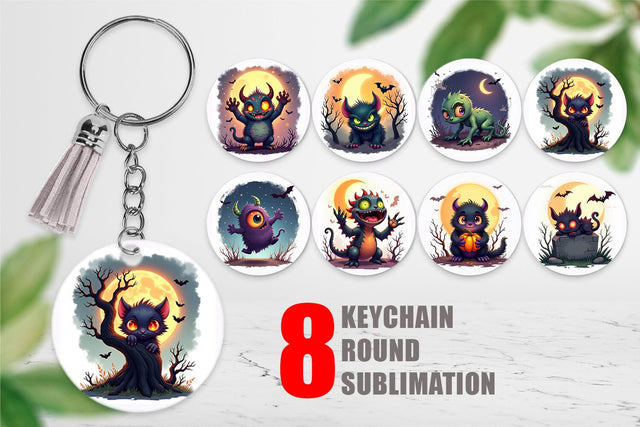 Keychain Halloween Monster Creep Sublimation artnoy 