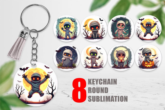 Keychain Halloween Mummy Wrap Sublimation artnoy 