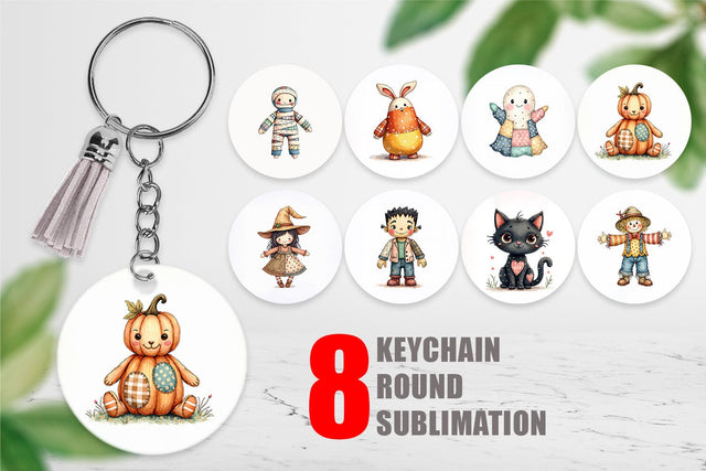 Keychain Halloween Patchwork Pals Sublimation artnoy 
