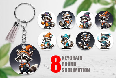 Keychain Halloween Raccoon Sublimation artnoy 