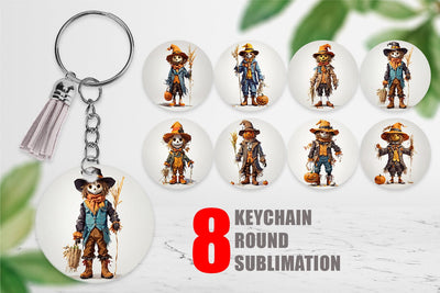 Keychain Halloween Scarecrow Sublimation artnoy 