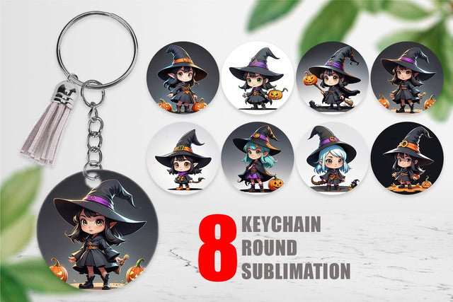 Keychain Halloween Spooky Witch Sublimation artnoy 