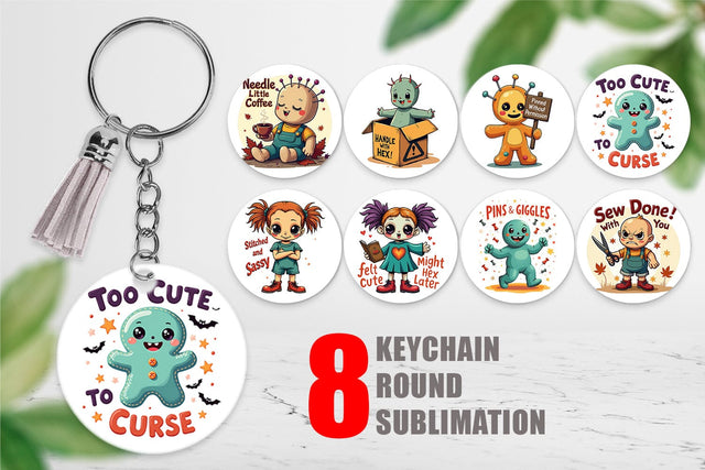 Keychain Halloween Voodoo Doll Sublimation artnoy 