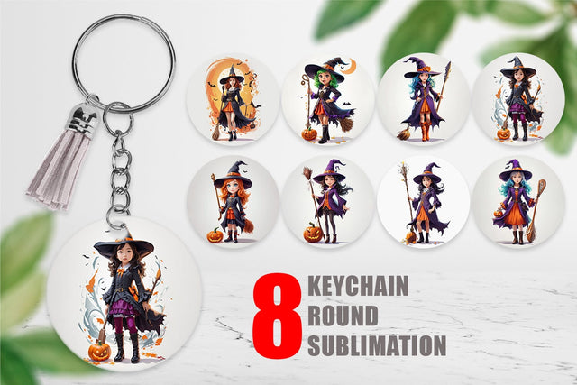 Keychain Halloween Witch Sublimation artnoy 