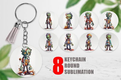 Keychain Halloween Zombie Sublimation artnoy 