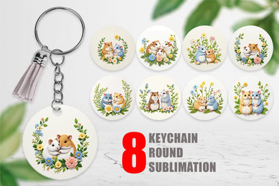 Keychain Hamster Embroidery Sublimation artnoy 