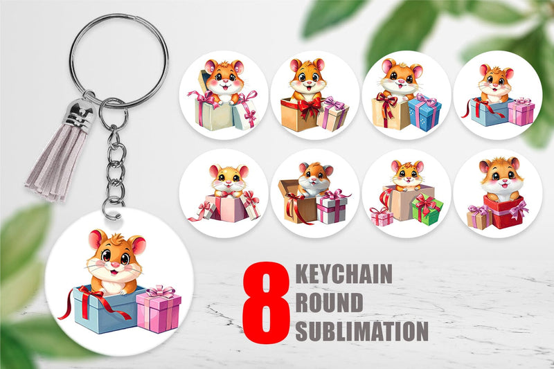 Keychain Hamster Gift Sublimation artnoy 