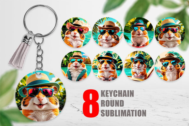 Keychain Hamsters in Summer Sublimation artnoy 