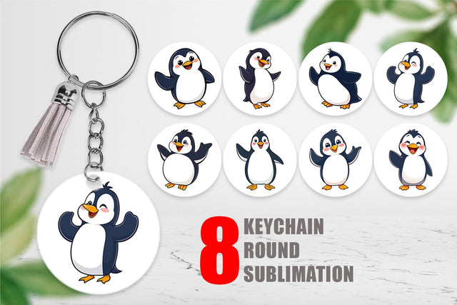 Keychain Happy Penguin Sublimation artnoy 