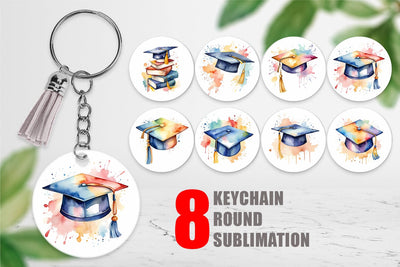 Keychain Hat Graduation Sublimation artnoy 