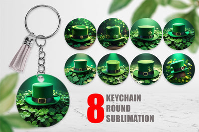 Keychain Hat Patrick's Day Sublimation artnoy 