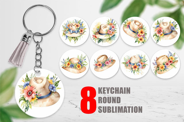 Keychain Hat Summer Sublimation artnoy 