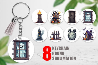 Keychain Haunted Elements Sublimation artnoy 