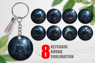 Keychain Haunted House Sublimation artnoy 