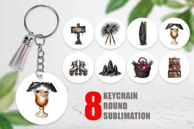 Keychain Haunting Tropical Goth Vacation Sublimation artnoy 