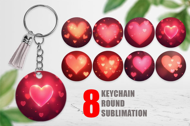 Keychain Heart Bokeh Sublimation artnoy 