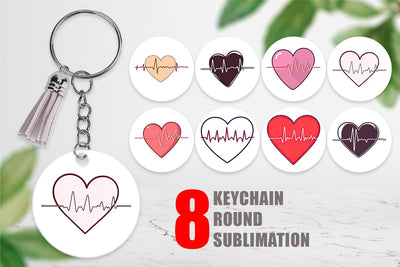 Keychain Heart Monitor Sublimation artnoy 