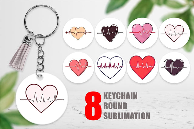 Keychain Heart Monitor Sublimation artnoy 