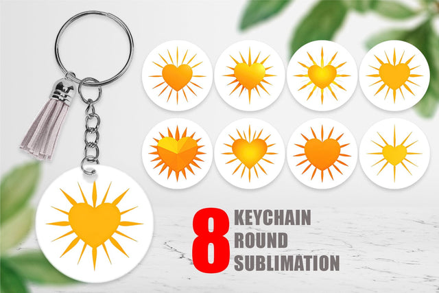 Keychain Heart Sun Sublimation artnoy 