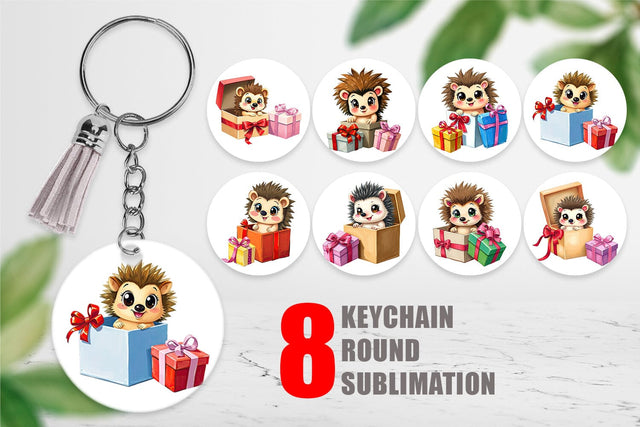 Keychain Hedgehog Gift Sublimation artnoy 