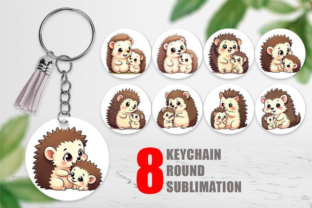 Keychain Hedgehog Mother's Day Sublimation artnoy 