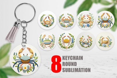Keychain Hermit Crab Embroidery Sublimation artnoy 