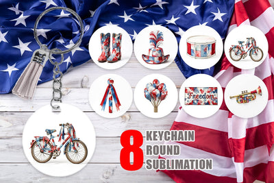 Keychain Holiday Parade Patchwork Watercolor Sublimation artnoy 