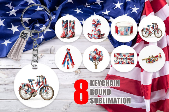 Keychain Holiday Parade Patchwork Watercolor Sublimation artnoy 
