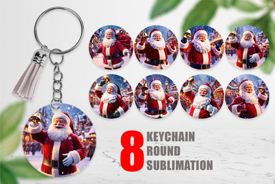 Keychain Holiday Santa Claus Sublimation artnoy 