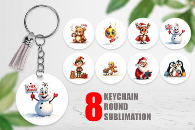 Keychain Holiday Shoppers Sublimation artnoy 