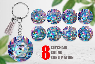 Keychain Holographic Bubble Sublimation artnoy 