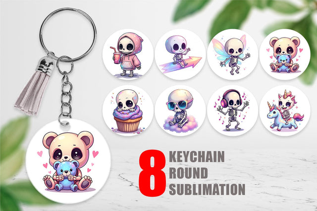 Keychain Holographic Skeletons Sublimation artnoy 