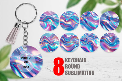 Keychain Holographic Waves Sublimation artnoy 